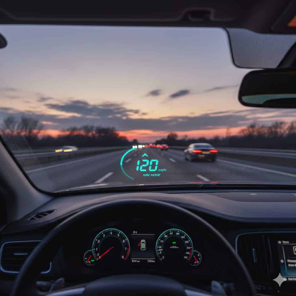 Convierte tu coche en un caza. Analizamos los mejores HUD (Head-Up Displays) baratos para proyectar la velocidad y revoluciones en el parabrisas.